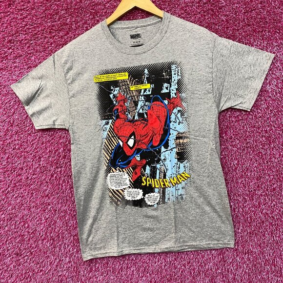 Marvel Spider-Man Comic Book Style Graphic Design T-Shirt Medium - Picture 3 of 4